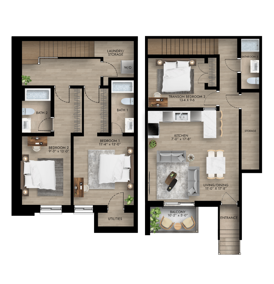 Floor plan of The Nova, showcasing a modern layout with spacious rooms and efficient use of space