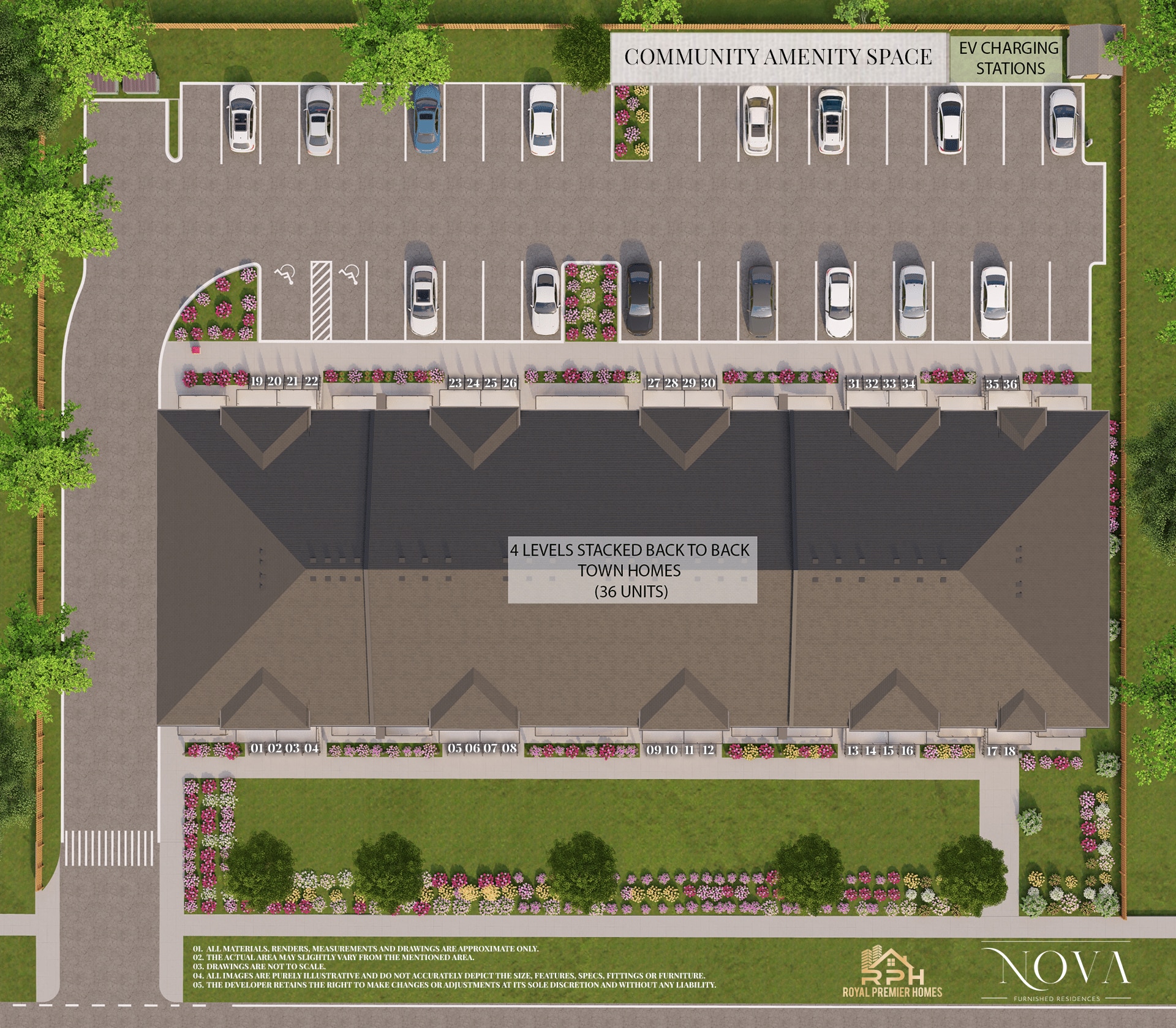 A detailed community map designed by Nova, showcasing key locations and features for residents and visitors