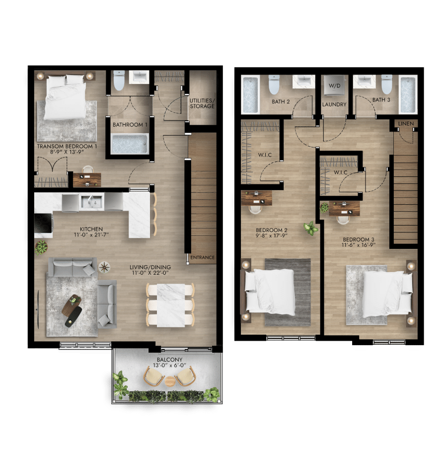 Floor plan of The Nova, showcasing a modern layout with spacious rooms and efficient use of space